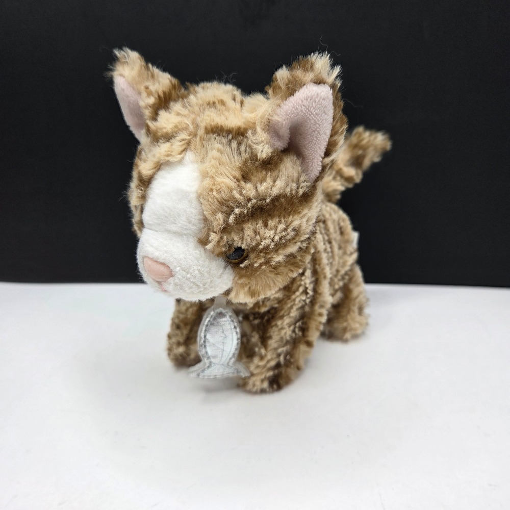 Ganz Heritage Collection Kitten Plush Brown Tabby Cat 6" Stuffed Animal Fish
